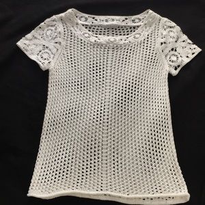 Peter Nygard short-sleeved crochet top